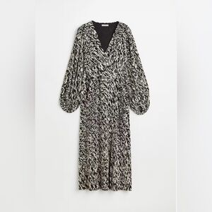 H&M pleated wrap dress